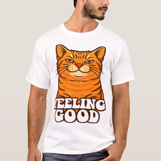 Sich gut fühlen Coole Katze T-Shirt (Vorderseite)