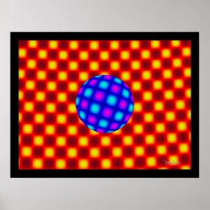 Sich hin- und herbewegende blaue Kugel Poster
