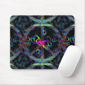 Sich hin- und herbewegende Neonfriedenszeichen Mousepad (Mit Mouse)