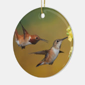 Sich hin- und herbewegender Rufous Kolibri Keramik Ornament (Links)