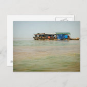 Sich hin- und herbewegendes Dorf, Häuser u. Boote, Postkarte (Vorne/Hinten)