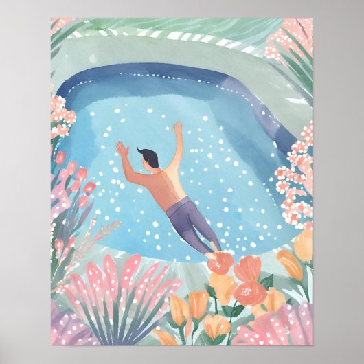 Sich im Pool erfreuen Poster (Vorne)