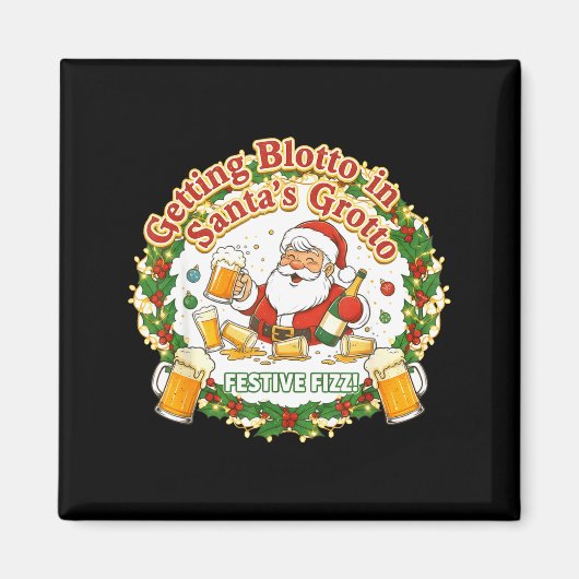 Sich in Santas Grotto besaufen Betrunkene Freunde  Magnet (Vorne)