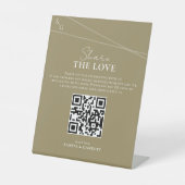 Sich kreuzende Linien teilen die Liebe QR-Code  Sockelschild (Vorderseite)