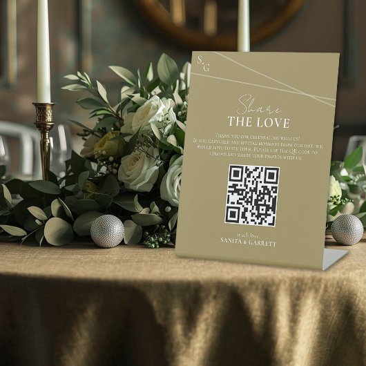 Sich kreuzende Linien teilen die Liebe QR-Code  Sockelschild