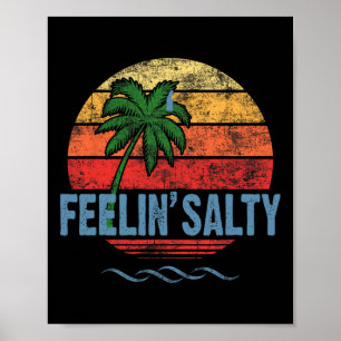 Sich salzig fühlende Insel Urlaub Surfen Palme Ret Poster