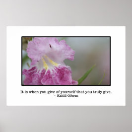 Sich selbst geben ist wahrhaftig geben poster