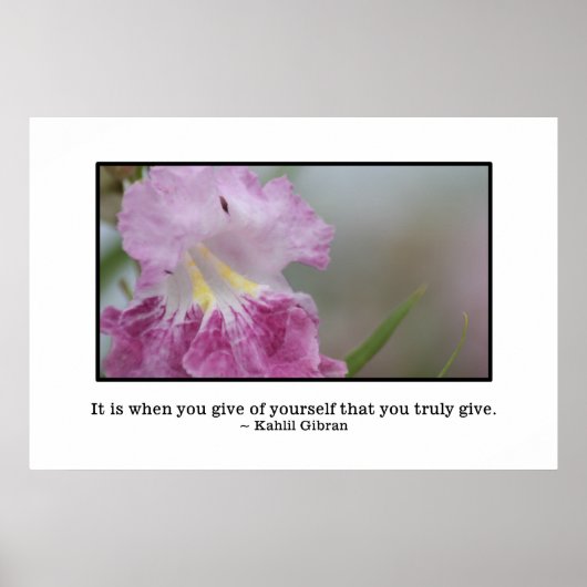 Sich selbst geben ist wahrhaftig geben poster (Vorne)