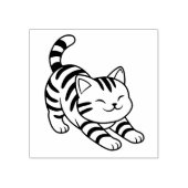 Sich streckende getigerte Katze Gummistempel (Prägung)