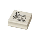Sich streckende getigerte Katze Gummistempel (Stempel)