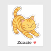 Sich streckende orange getigerte Katze Aufkleber (Blatt)