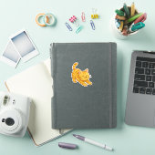 Sich streckende orange getigerte Katze Aufkleber (iPad Hülle)