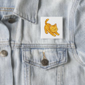 Sich streckende orange getigerte Katze Button (Beispiel)