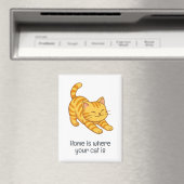 Sich streckende orange getigerte Katze mit individ Magnet (In Situ (Geschirrspüler))