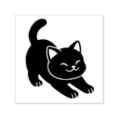 Sich streckende schwarze Katze Permastempel (Design)