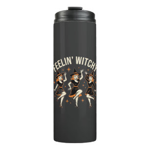 Sich verhext fühlender Halloween Hexen Tanz Thermosbecher
