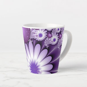Sich verlieben Abstrakte Blumen und Herzen Fraktal Milchtasse