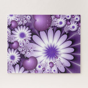 Sich verlieben Abstrakte Blumen und Herzen Fraktal Puzzle