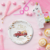 Sich Verlieben Rotes Vintage-Lieferwagen Kürbis He Pappteller (Party)