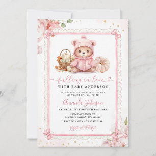 Sich Verliebende Rosa Kürbis Coquette Babyparty Einladung