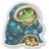 Sich vor Menschen versteckender Frosch Aufkleber (Vorderseite)