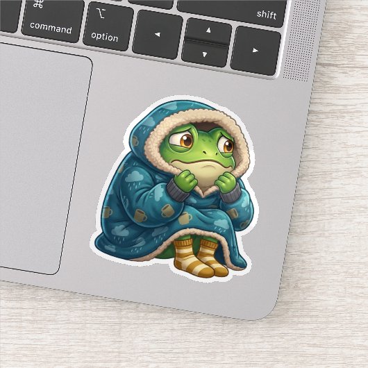 Sich vor Menschen versteckender Frosch Aufkleber (Detail)