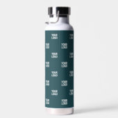 Sich wiederholendes Bild, Design oder Logo | Dunke Trinkflasche (Rechts)