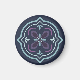 Sich wiederholendes blaues botanisches Blumendesig Magnet