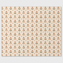 Sich wiederholendes Blumenmuster auf Geschenkpapie Geschenkpapier