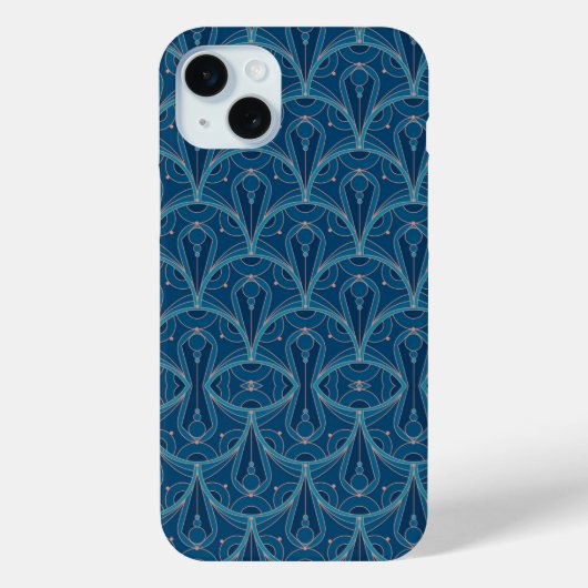 Sich wiederholendes geometrisches Art Deco-Muster Case-Mate iPhone Hülle (Rückseite)
