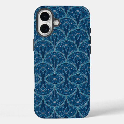 Sich wiederholendes geometrisches Art Deco-Muster Case-Mate iPhone Hülle (Rückseite)