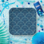 Sich wiederholendes geometrisches Art Deco-Muster Pappteller (Party)