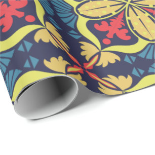 Sich wiederholendes geometrisches Muster mit Rot u Geschenkpapier