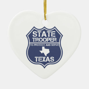 Sich zu schützen und zu dienen Texas-StaatTrooper Keramikornament