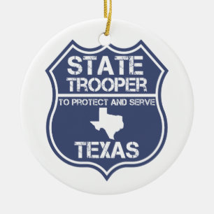 Sich zu schützen und zu dienen Texas-StaatTrooper Keramikornament