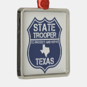 Sich zu schützen und zu dienen Texas-StaatTrooper Silbernes Ornament (Rechts)