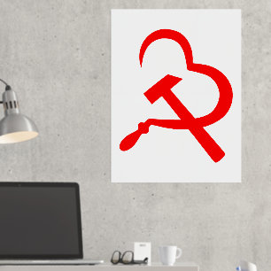 Sichel und Hammer, Herz, Liebe, Kommunismus Foliendrucke