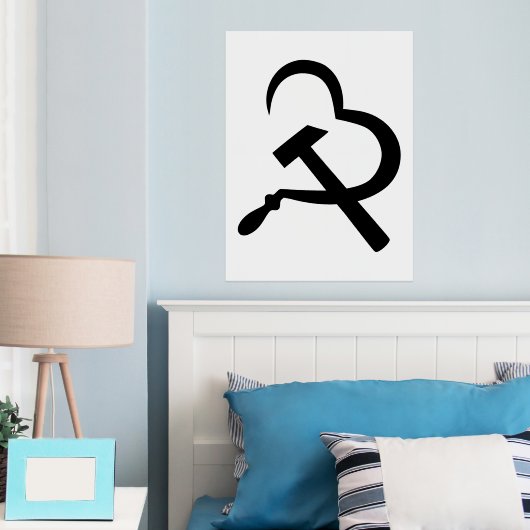 Sichel und Hammer, Herz, Liebe, Kommunismus Foliendrucke (In Situ (Schlafzimmer))