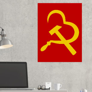 Sichel und Hammer, Herz, Liebe, Kommunismus Foliendrucke