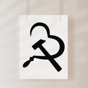 Sichel und Hammer, Herz, Liebe, Kommunismus Fotodruck