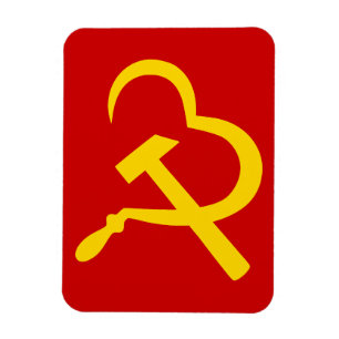 Sichel und Hammer, Herz, Liebe, Kommunismus Magnet