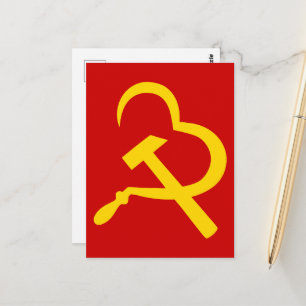 Sichel und Hammer, Herz, Liebe, Kommunismus Postkarte