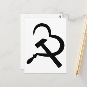 Sichel und Hammer, Herz, Liebe, Kommunismus Postkarte