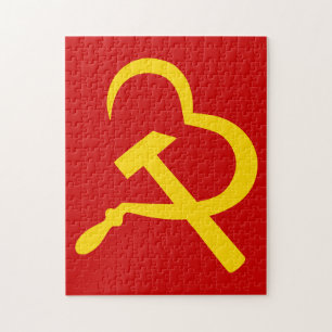 Sichel und Hammer, Herz, Liebe, Kommunismus Puzzle