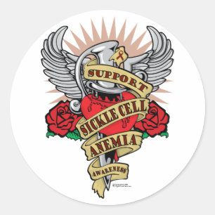 Sichel-Zellen-Anämie-Dolch Runder Aufkleber