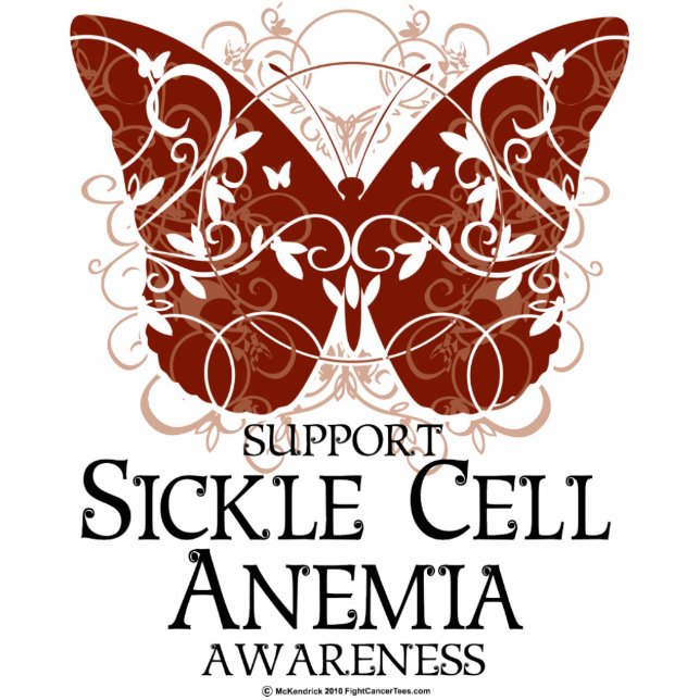 Sichel-Zellen-Anämie-Schmetterling Freistehende Fotoskulptur (Vorne)