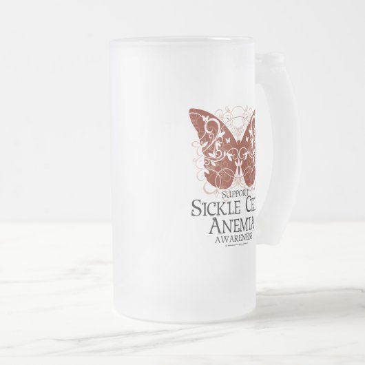 Sichel-Zellen-Anämie-Schmetterling Mattglas Bierglas (VorderseiteRechts)