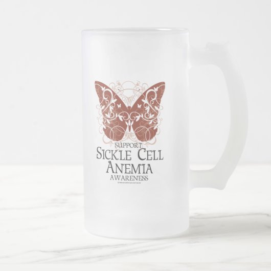 Sichel-Zellen-Anämie-Schmetterling Mattglas Bierglas (Rechts)