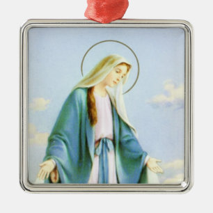 Sichelförmige Mond-Verzierung Jungfrau-Marys Silbernes Ornament