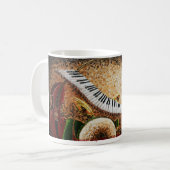 Sichelförmige Stadt-Klavier-Kaffee-Tasse Kaffeetasse (Vorderseite Links)